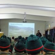 Before the soldiers came to volunteer Sonam Wangchuk visited the Regimental Centre to motivate them towards the cause.
