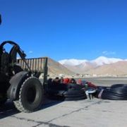 Jain Irrigation donated 2,300 m of HDPE pipe tolls weighing roughly 4,000 kilos and Indian Air Force airlifted them from Chandigarh to Leh.